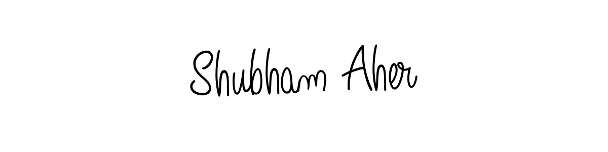 The best way (Angelique-Rose-font-FFP) to make a short signature is to pick only two or three words in your name. The name Shubham Aher include a total of six letters. For converting this name. Shubham Aher signature style 5 images and pictures png