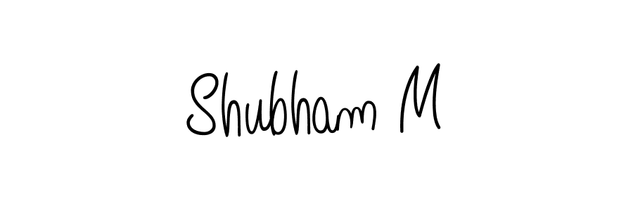 Make a beautiful signature design for name Shubham M. With this signature (Angelique-Rose-font-FFP) style, you can create a handwritten signature for free. Shubham M signature style 5 images and pictures png