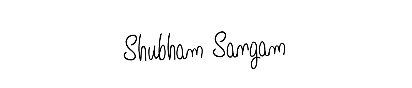 You should practise on your own different ways (Angelique-Rose-font-FFP) to write your name (Shubham Sangam) in signature. don't let someone else do it for you. Shubham Sangam signature style 5 images and pictures png
