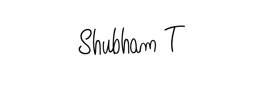 You should practise on your own different ways (Angelique-Rose-font-FFP) to write your name (Shubham T) in signature. don't let someone else do it for you. Shubham T signature style 5 images and pictures png