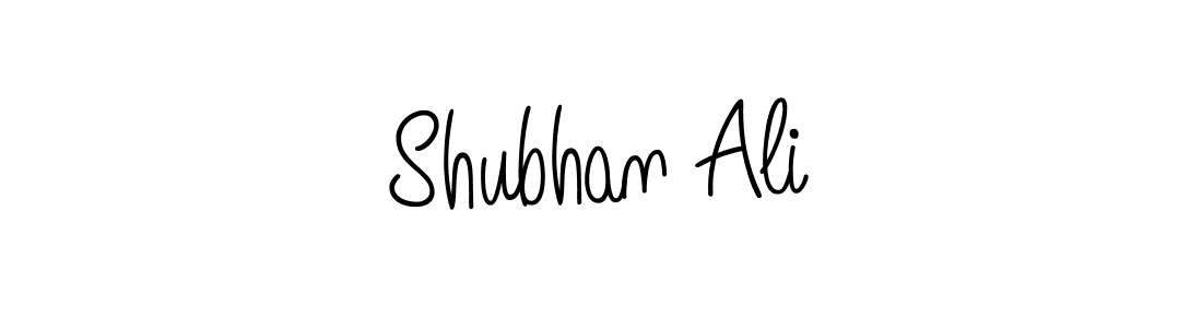 Use a signature maker to create a handwritten signature online. With this signature software, you can design (Angelique-Rose-font-FFP) your own signature for name Shubhan Ali. Shubhan Ali signature style 5 images and pictures png