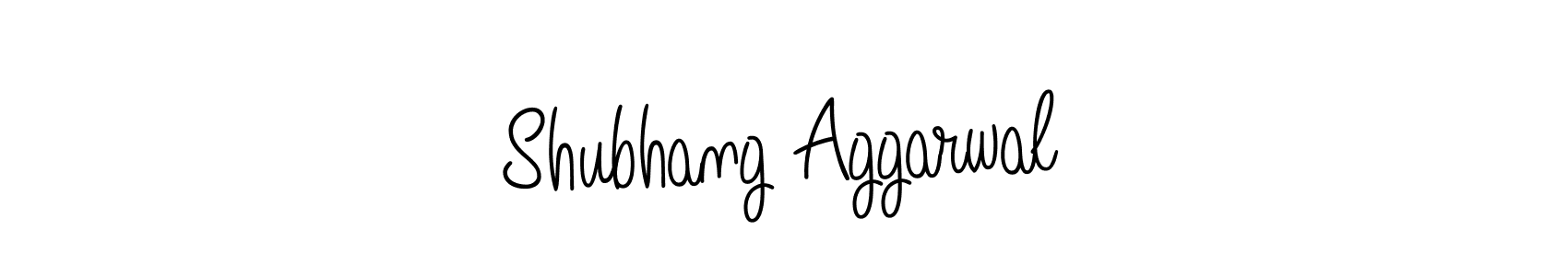 The best way (Angelique-Rose-font-FFP) to make a short signature is to pick only two or three words in your name. The name Shubhang Aggarwal include a total of six letters. For converting this name. Shubhang Aggarwal signature style 5 images and pictures png