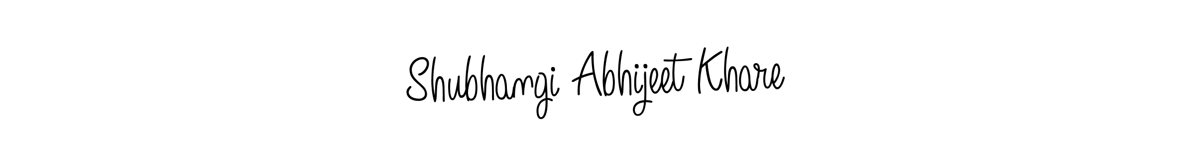 The best way (Angelique-Rose-font-FFP) to make a short signature is to pick only two or three words in your name. The name Shubhangi Abhijeet Khare include a total of six letters. For converting this name. Shubhangi Abhijeet Khare signature style 5 images and pictures png