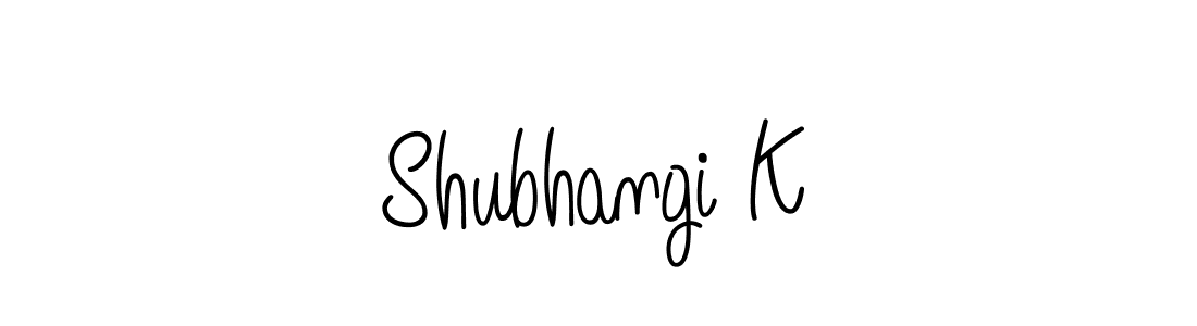 The best way (Angelique-Rose-font-FFP) to make a short signature is to pick only two or three words in your name. The name Shubhangi K include a total of six letters. For converting this name. Shubhangi K signature style 5 images and pictures png