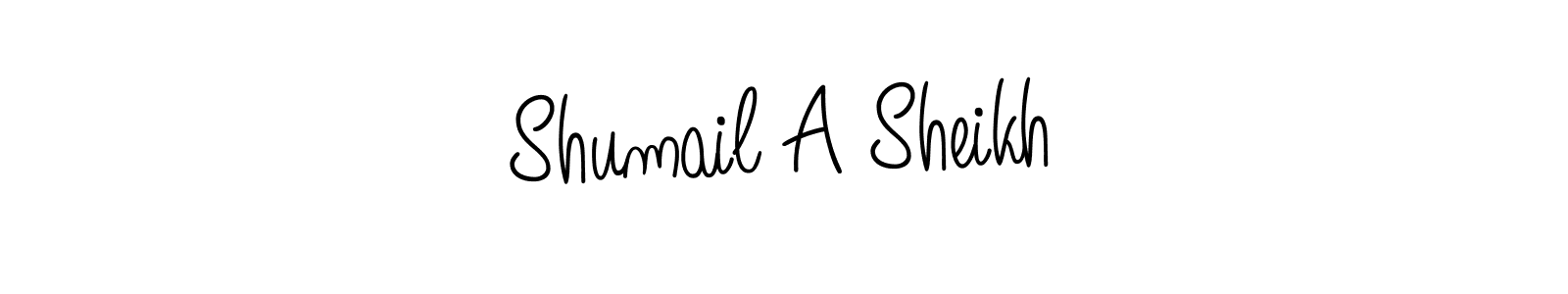 Design your own signature with our free online signature maker. With this signature software, you can create a handwritten (Angelique-Rose-font-FFP) signature for name Shumail A Sheikh. Shumail A Sheikh signature style 5 images and pictures png
