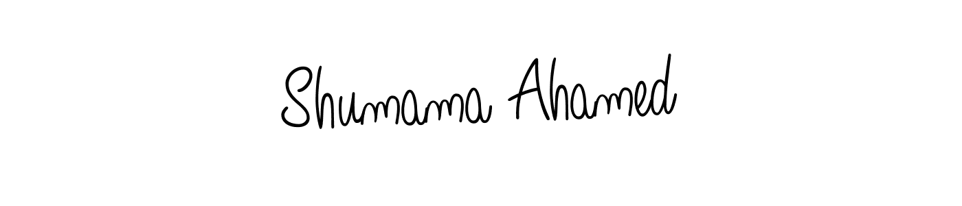 Check out images of Autograph of Shumama Ahamed name. Actor Shumama Ahamed Signature Style. Angelique-Rose-font-FFP is a professional sign style online. Shumama Ahamed signature style 5 images and pictures png