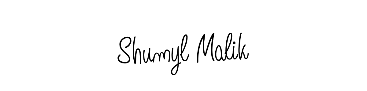 Make a beautiful signature design for name Shumyl Malik. With this signature (Angelique-Rose-font-FFP) style, you can create a handwritten signature for free. Shumyl Malik signature style 5 images and pictures png