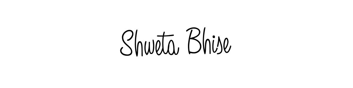 You should practise on your own different ways (Angelique-Rose-font-FFP) to write your name (Shweta Bhise) in signature. don't let someone else do it for you. Shweta Bhise signature style 5 images and pictures png