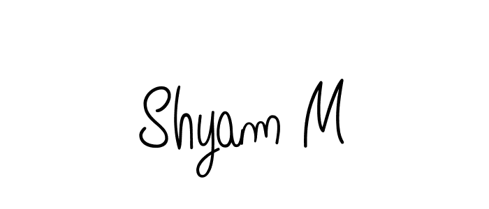 Design your own signature with our free online signature maker. With this signature software, you can create a handwritten (Angelique-Rose-font-FFP) signature for name Shyam M. Shyam M signature style 5 images and pictures png