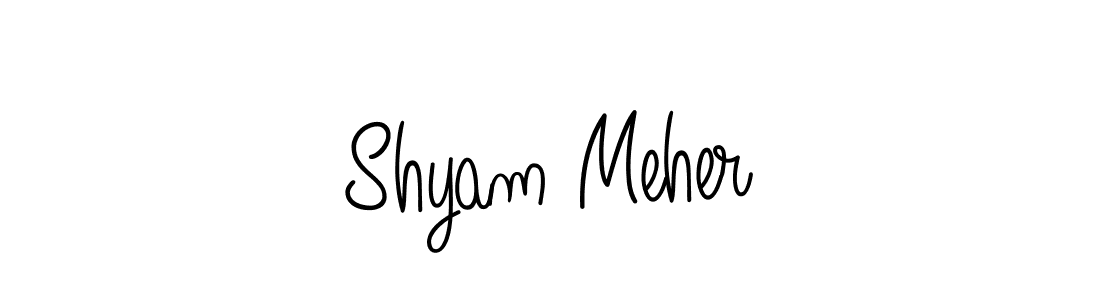 The best way (Angelique-Rose-font-FFP) to make a short signature is to pick only two or three words in your name. The name Shyam Meher include a total of six letters. For converting this name. Shyam Meher signature style 5 images and pictures png