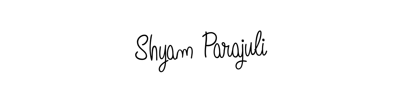 Use a signature maker to create a handwritten signature online. With this signature software, you can design (Angelique-Rose-font-FFP) your own signature for name Shyam Parajuli. Shyam Parajuli signature style 5 images and pictures png