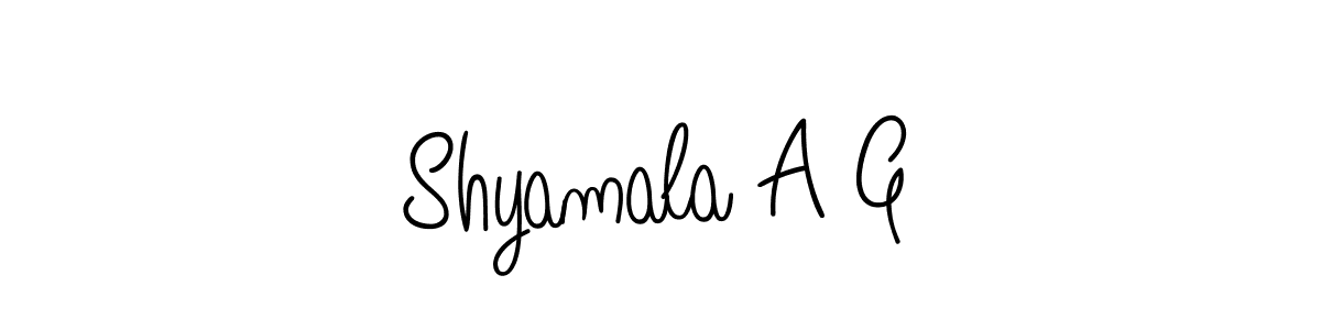 Shyamala A G stylish signature style. Best Handwritten Sign (Angelique-Rose-font-FFP) for my name. Handwritten Signature Collection Ideas for my name Shyamala A G. Shyamala A G signature style 5 images and pictures png