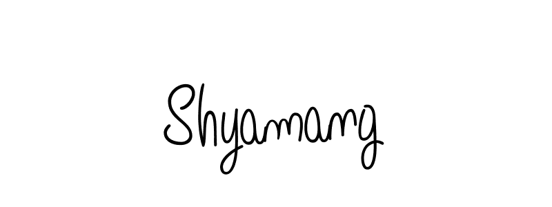 You should practise on your own different ways (Angelique-Rose-font-FFP) to write your name (Shyamang) in signature. don't let someone else do it for you. Shyamang signature style 5 images and pictures png