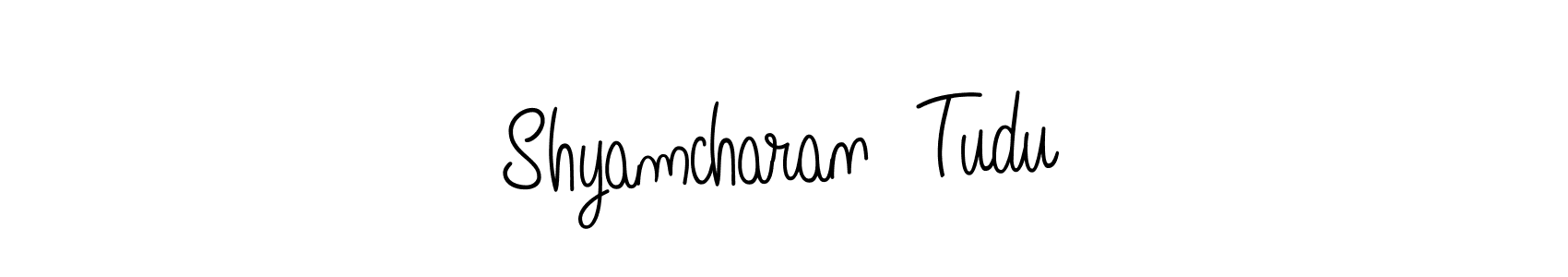 The best way (Angelique-Rose-font-FFP) to make a short signature is to pick only two or three words in your name. The name Shyamcharan  Tudu include a total of six letters. For converting this name. Shyamcharan  Tudu signature style 5 images and pictures png