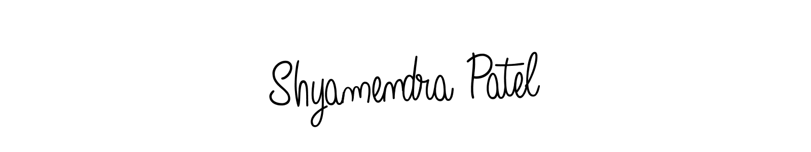 Make a beautiful signature design for name Shyamendra Patel. With this signature (Angelique-Rose-font-FFP) style, you can create a handwritten signature for free. Shyamendra Patel signature style 5 images and pictures png