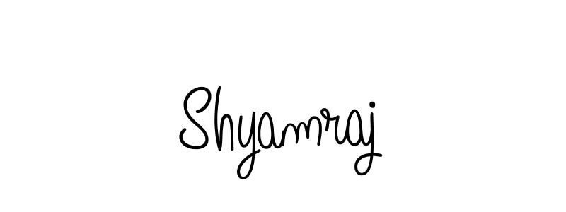 You should practise on your own different ways (Angelique-Rose-font-FFP) to write your name (Shyamraj) in signature. don't let someone else do it for you. Shyamraj signature style 5 images and pictures png