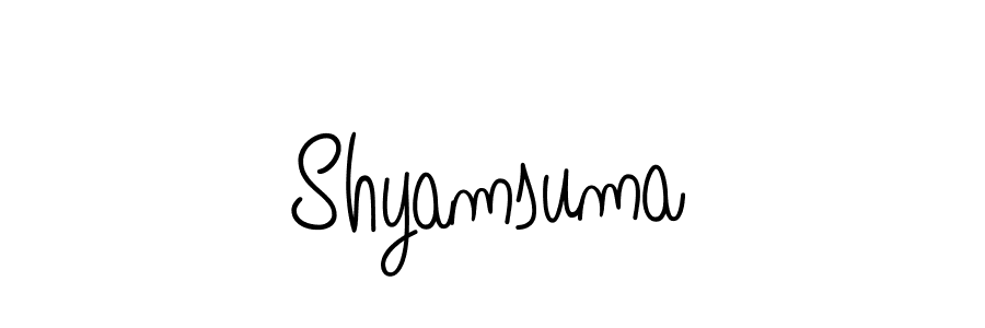 Shyamsuma stylish signature style. Best Handwritten Sign (Angelique-Rose-font-FFP) for my name. Handwritten Signature Collection Ideas for my name Shyamsuma. Shyamsuma signature style 5 images and pictures png