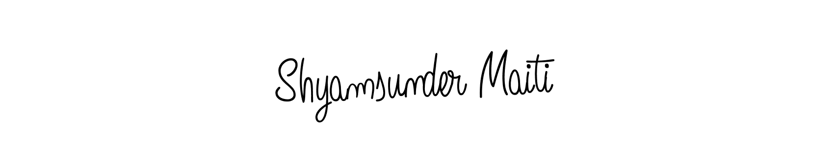 Make a beautiful signature design for name Shyamsunder Maiti. With this signature (Angelique-Rose-font-FFP) style, you can create a handwritten signature for free. Shyamsunder Maiti signature style 5 images and pictures png