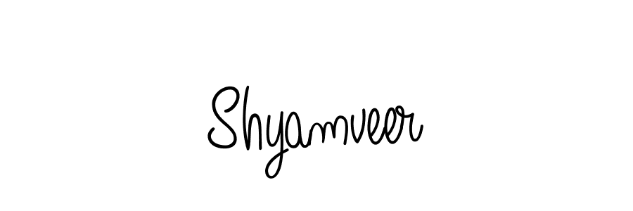 Make a beautiful signature design for name Shyamveer. With this signature (Angelique-Rose-font-FFP) style, you can create a handwritten signature for free. Shyamveer signature style 5 images and pictures png