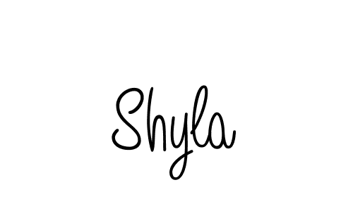 Make a beautiful signature design for name Shyla. With this signature (Angelique-Rose-font-FFP) style, you can create a handwritten signature for free. Shyla signature style 5 images and pictures png