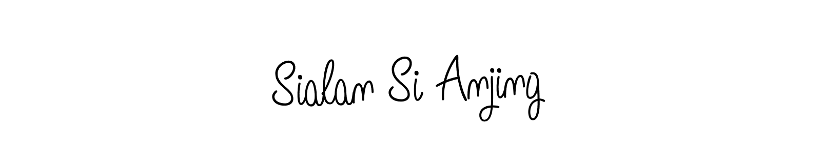 Make a beautiful signature design for name Sialan Si Anjing. With this signature (Angelique-Rose-font-FFP) style, you can create a handwritten signature for free. Sialan Si Anjing signature style 5 images and pictures png