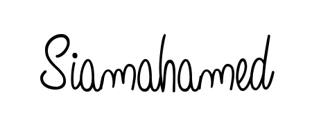 You should practise on your own different ways (Angelique-Rose-font-FFP) to write your name (Siamahamed) in signature. Don't let someone else do it for you. Siamahamed signature style 5 images and pictures png