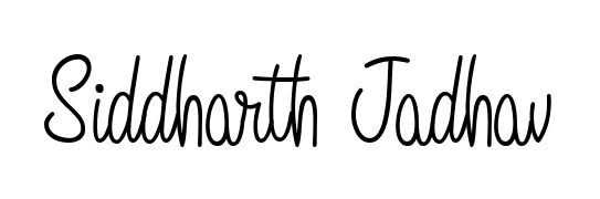 A sleek calligraphic signature for name Siddharth Jadhav utilizing Angelique-Rose-font-FFP styling. Great for adding personal signatures to photos and art. Siddharth Jadhav signature style 5 images and pictures png
