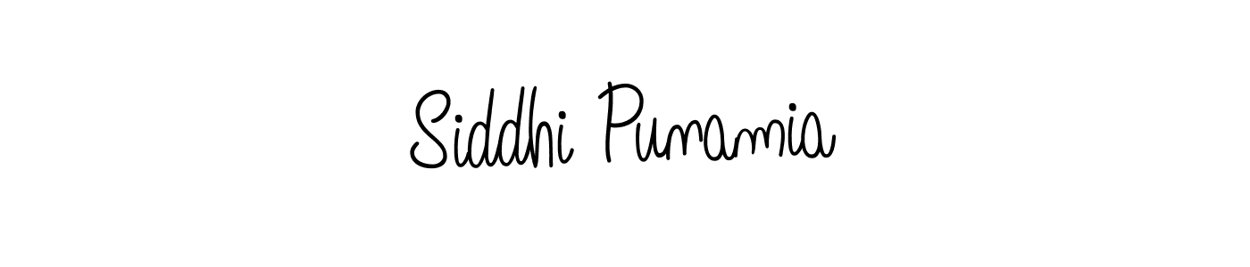 Siddhi Punamia stylish signature style. Best Handwritten Sign (Angelique-Rose-font-FFP) for my name. Handwritten Signature Collection Ideas for my name Siddhi Punamia. Siddhi Punamia signature style 5 images and pictures png