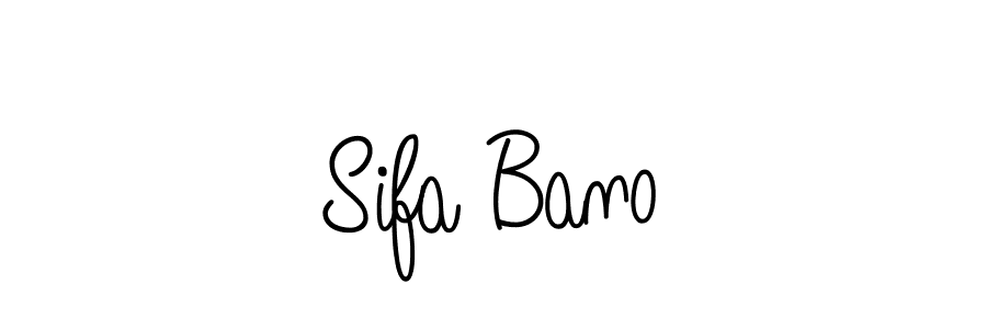 You should practise on your own different ways (Angelique-Rose-font-FFP) to write your name (Sifa Bano) in signature. don't let someone else do it for you. Sifa Bano signature style 5 images and pictures png