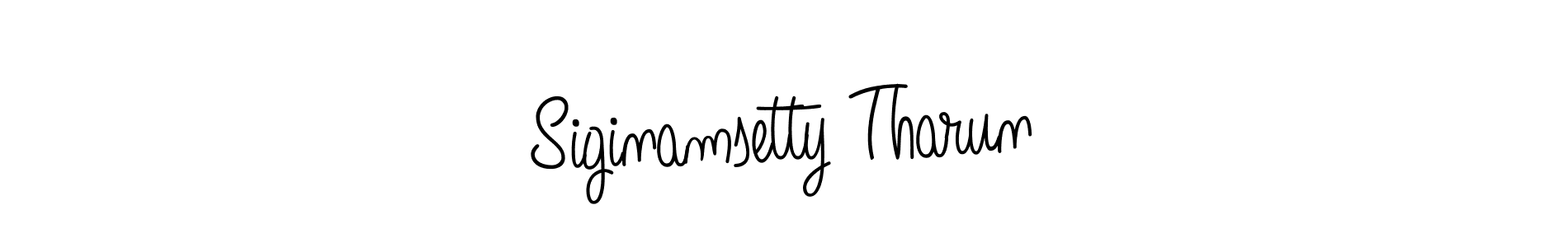 Use a signature maker to create a handwritten signature online. With this signature software, you can design (Angelique-Rose-font-FFP) your own signature for name Siginamsetty Tharun. Siginamsetty Tharun signature style 5 images and pictures png