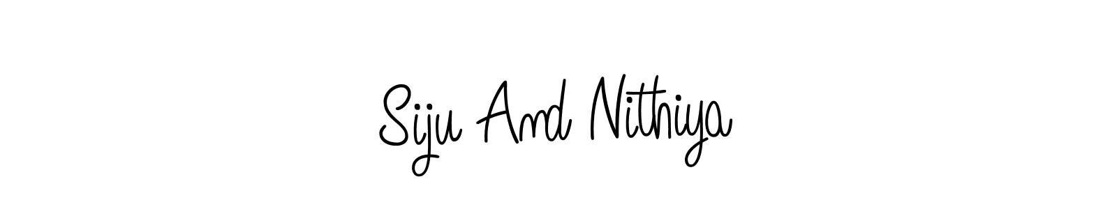 The best way (Angelique-Rose-font-FFP) to make a short signature is to pick only two or three words in your name. The name Siju And Nithiya include a total of six letters. For converting this name. Siju And Nithiya signature style 5 images and pictures png