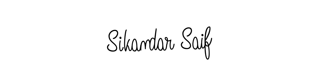 Make a beautiful signature design for name Sikandar Saif. With this signature (Angelique-Rose-font-FFP) style, you can create a handwritten signature for free. Sikandar Saif signature style 5 images and pictures png