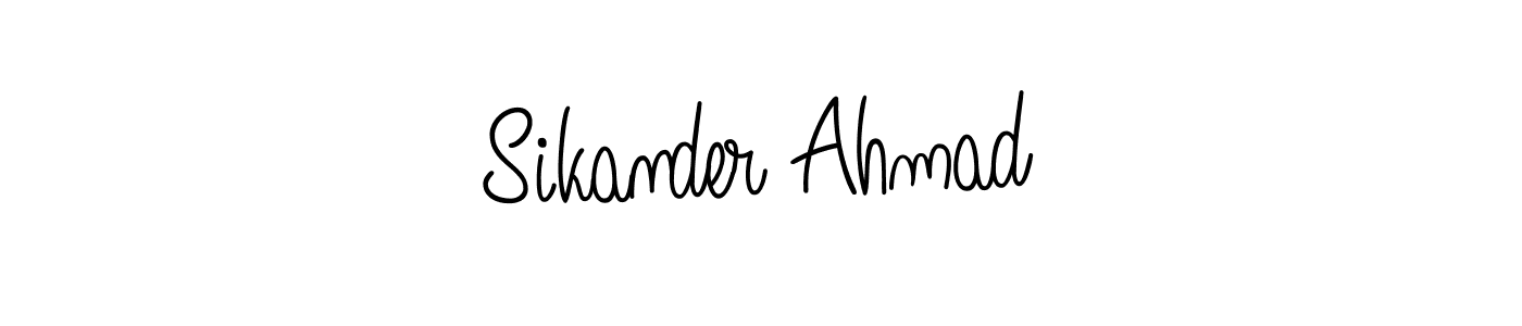 How to make Sikander Ahmad name signature. Use Angelique-Rose-font-FFP style for creating short signs online. This is the latest handwritten sign. Sikander Ahmad signature style 5 images and pictures png