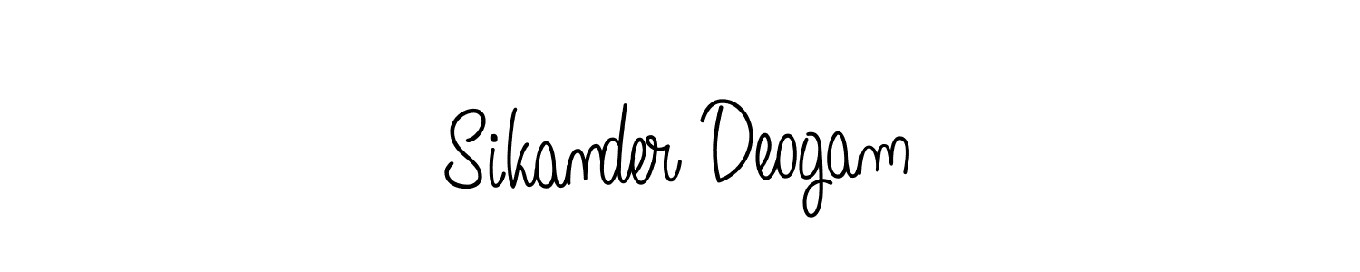 Use a signature maker to create a handwritten signature online. With this signature software, you can design (Angelique-Rose-font-FFP) your own signature for name Sikander Deogam. Sikander Deogam signature style 5 images and pictures png