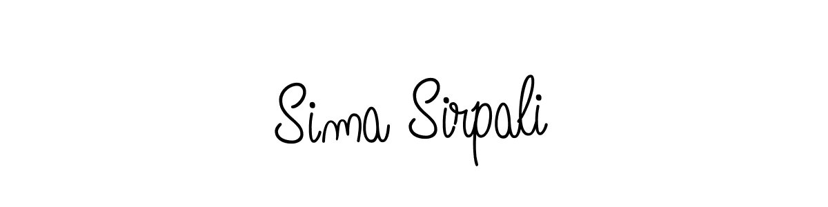 You should practise on your own different ways (Angelique-Rose-font-FFP) to write your name (Sima Sirpali) in signature. don't let someone else do it for you. Sima Sirpali signature style 5 images and pictures png