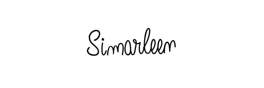 How to make Simarleen name signature. Use Angelique-Rose-font-FFP style for creating short signs online. This is the latest handwritten sign. Simarleen signature style 5 images and pictures png