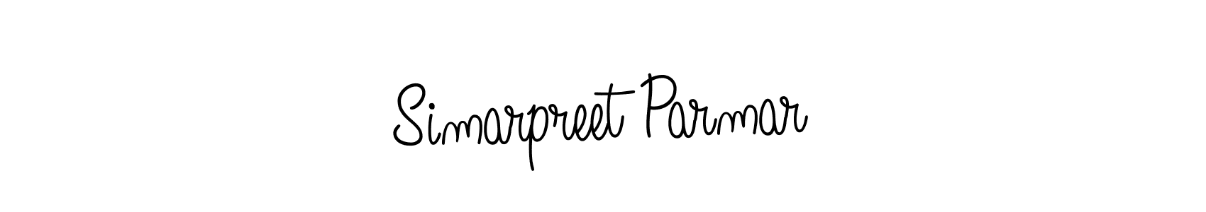 How to make Simarpreet Parmar name signature. Use Angelique-Rose-font-FFP style for creating short signs online. This is the latest handwritten sign. Simarpreet Parmar signature style 5 images and pictures png