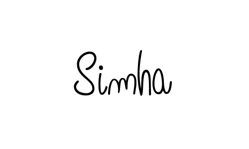 Make a beautiful signature design for name Simha. With this signature (Angelique-Rose-font-FFP) style, you can create a handwritten signature for free. Simha signature style 5 images and pictures png