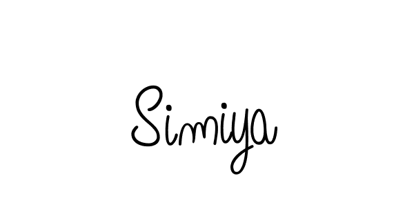 Make a beautiful signature design for name Simiya. With this signature (Angelique-Rose-font-FFP) style, you can create a handwritten signature for free. Simiya signature style 5 images and pictures png