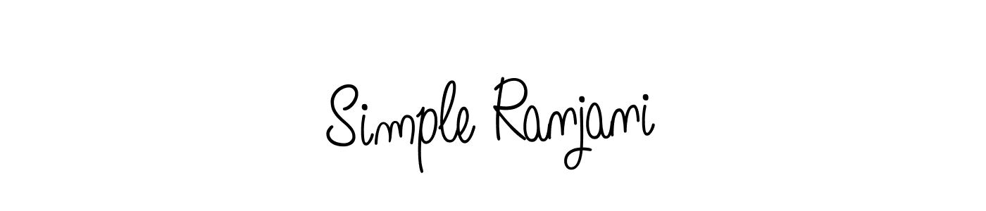 How to make Simple Ranjani name signature. Use Angelique-Rose-font-FFP style for creating short signs online. This is the latest handwritten sign. Simple Ranjani signature style 5 images and pictures png