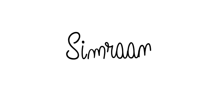 Design your own signature with our free online signature maker. With this signature software, you can create a handwritten (Angelique-Rose-font-FFP) signature for name Simraan. Simraan signature style 5 images and pictures png