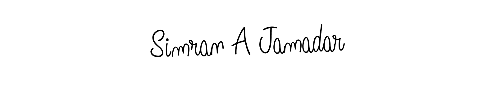 Simran A Jamadar stylish signature style. Best Handwritten Sign (Angelique-Rose-font-FFP) for my name. Handwritten Signature Collection Ideas for my name Simran A Jamadar. Simran A Jamadar signature style 5 images and pictures png