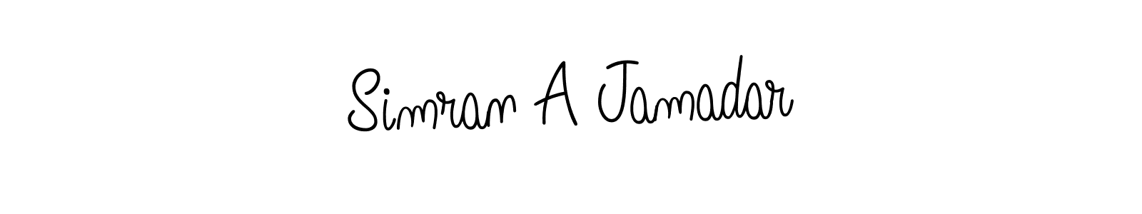 You should practise on your own different ways (Angelique-Rose-font-FFP) to write your name (Simran A Jamadar) in signature. don't let someone else do it for you. Simran A Jamadar signature style 5 images and pictures png