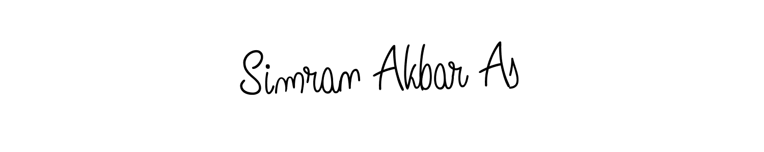 The best way (Angelique-Rose-font-FFP) to make a short signature is to pick only two or three words in your name. The name Simran Akbar As include a total of six letters. For converting this name. Simran Akbar As signature style 5 images and pictures png