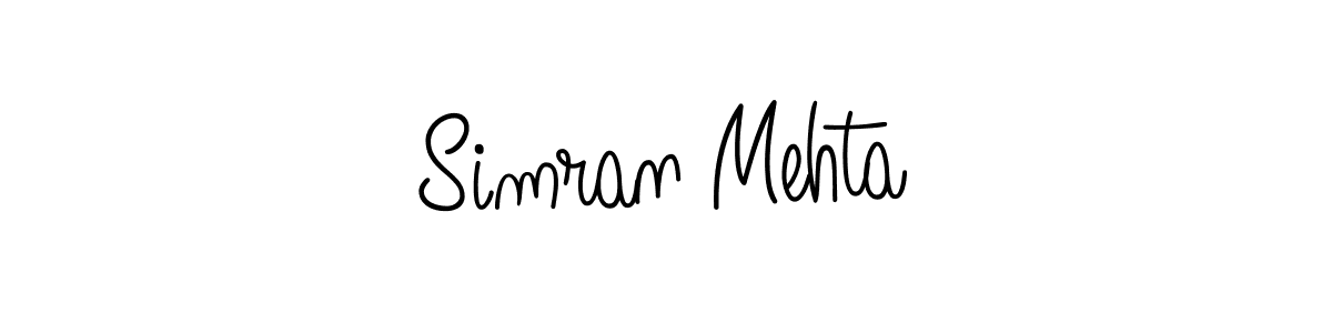 Make a beautiful signature design for name Simran Mehta. With this signature (Angelique-Rose-font-FFP) style, you can create a handwritten signature for free. Simran Mehta signature style 5 images and pictures png