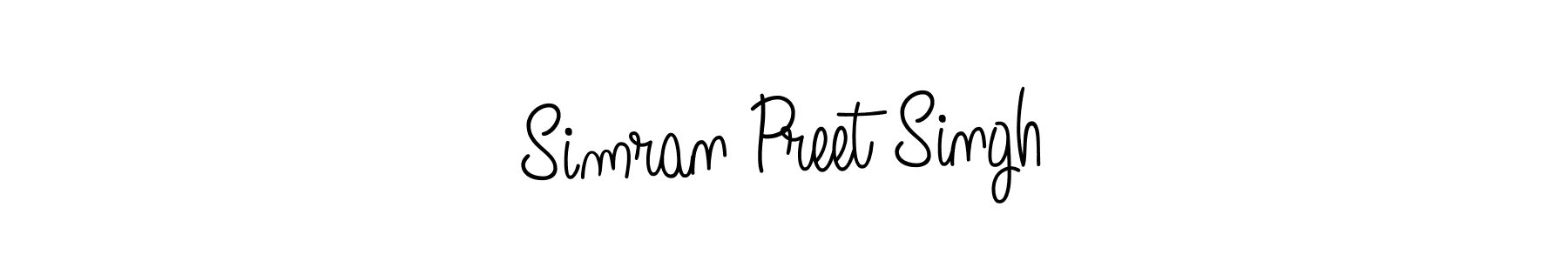 The best way (Angelique-Rose-font-FFP) to make a short signature is to pick only two or three words in your name. The name Simran Preet Singh include a total of six letters. For converting this name. Simran Preet Singh signature style 5 images and pictures png