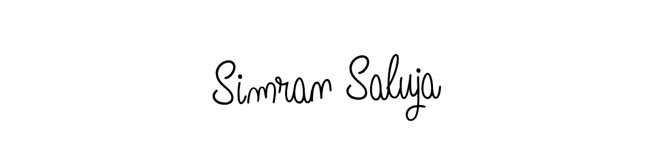 Make a short Simran Saluja signature style. Manage your documents anywhere anytime using Angelique-Rose-font-FFP. Create and add eSignatures, submit forms, share and send files easily. Simran Saluja signature style 5 images and pictures png