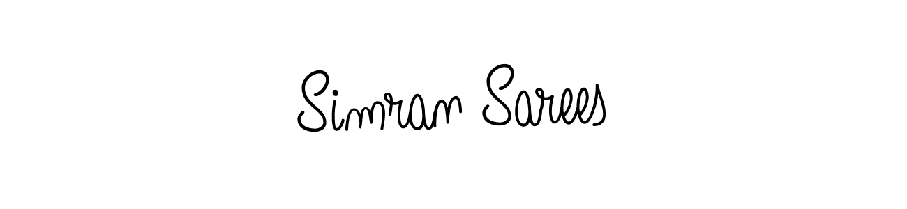 Simran Sarees stylish signature style. Best Handwritten Sign (Angelique-Rose-font-FFP) for my name. Handwritten Signature Collection Ideas for my name Simran Sarees. Simran Sarees signature style 5 images and pictures png