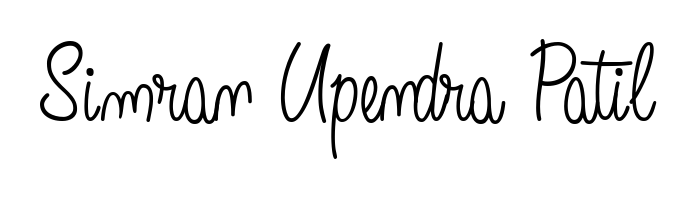 A stylish, flowing autograph style designed for name Simran Upendra Patil using Angelique-Rose-font-FFP typography. Perfect for digital creative projects. Simran Upendra Patil signature style 5 images and pictures png
