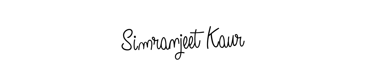 How to make Simranjeet Kaur name signature. Use Angelique-Rose-font-FFP style for creating short signs online. This is the latest handwritten sign. Simranjeet Kaur signature style 5 images and pictures png